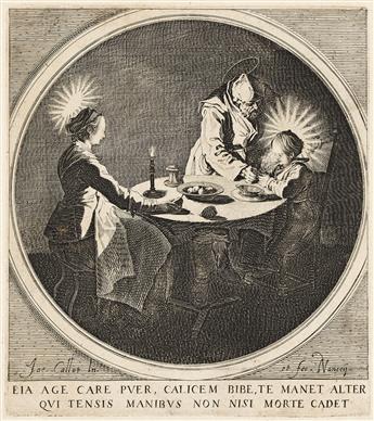 JACQUES CALLOT Le Bénédicité (La Sainte Famille à table) * Le Brelan (Les Joueurs de Cartes).